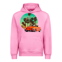 Fuchsia Pink karmann ghia sunset palm love quote Urban Hoodie - Craftify