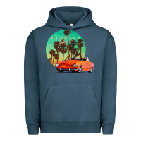Pigment Midnight Navy karmann ghia sunset palm love quote Urban Hoodie - Craftify
