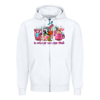 White western cancer  in october we wear pink coffee cups with ribbons Zipper Hoodie - AdoDesignShop