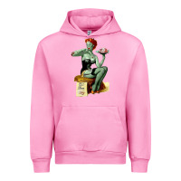 Fuchsia Pink Zombie Pin Up Girl Halloween Urban Hoodie - Craftify