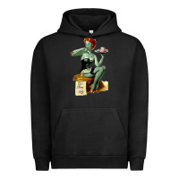 Pigment Black Zombie Pin Up Girl Halloween Urban Hoodie - Craftify