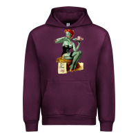 Mauve Wine Zombie Pin Up Girl Halloween Urban Hoodie - Craftify
