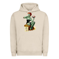 Pigment French Oak Zombie Pin Up Girl Halloween Urban Hoodie - Craftify