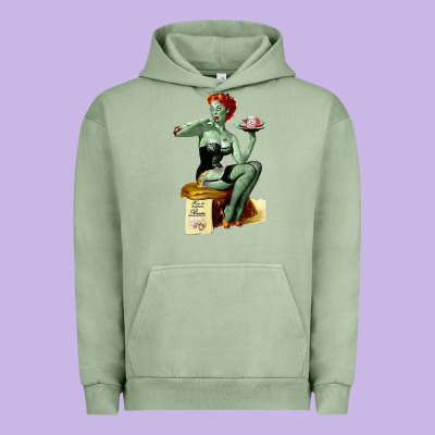 Zombie Pin Up Girl Halloween Urban Hoodie Designed By Craftify