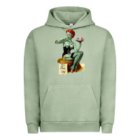 Pigment Oil Green Zombie Pin Up Girl Halloween Urban Hoodie - Craftify