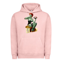 Pigment Salmon Zombie Pin Up Girl Halloween Urban Hoodie - Craftify