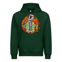 Forest Green skeleton fishing lover moon halloween costume fish Urban Hoodie - Craftify