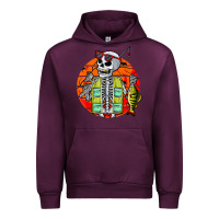 Mauve Wine skeleton fishing lover moon halloween costume fish Urban Hoodie - Craftify