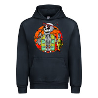 Navy skeleton fishing lover moon halloween costume fish Urban Hoodie - Craftify