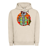 Pigment French Oak skeleton fishing lover moon halloween costume fish Urban Hoodie - Craftify