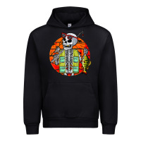 Black skeleton fishing lover moon halloween costume fish Urban Hoodie - Craftify