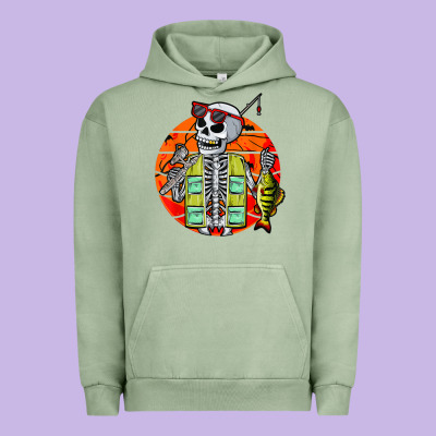 Skeleton Fishing Lover Moon Halloween Costume Fish Urban Hoodie Designed By Craftify