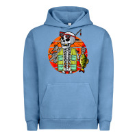 Pigment Pebble Blue skeleton fishing lover moon halloween costume fish Urban Hoodie - Craftify