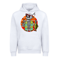 White skeleton fishing lover moon halloween costume fish Urban Hoodie - Craftify