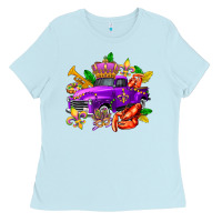 Baby Blue mardi gras truck olivia Ladies Tee - OliviaCreatesArt