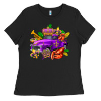 Black mardi gras truck olivia Ladies Tee - OliviaCreatesArt