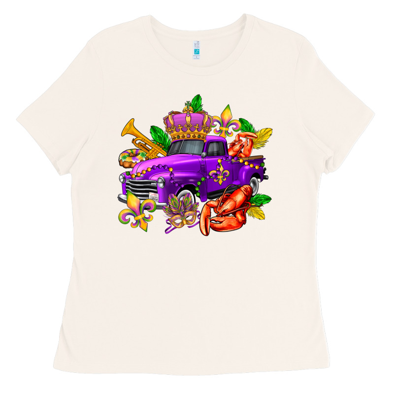 Mardi Gras Truck Olivia Ladies Tee by OliviaCreatesArt | Teevron