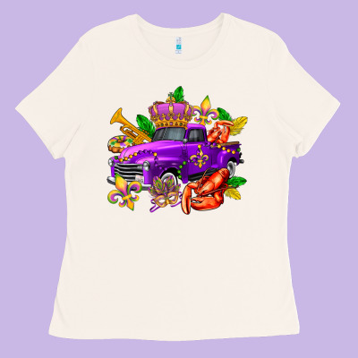 Mardi Gras Truck Olivia Ladies Tee Designed By Oliviacreatesart