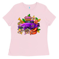 Bubblegum Pink mardi gras truck olivia Ladies Tee - OliviaCreatesArt