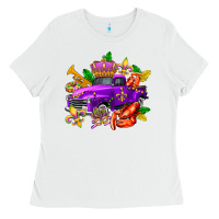 White mardi gras truck olivia Ladies Tee - OliviaCreatesArt