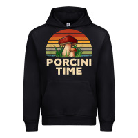 Black vintage sunset porcini mushroom hunting boletus edulis t shirt Urban Hoodie - Craftify