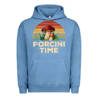 Pigment Pebble Blue vintage sunset porcini mushroom hunting boletus edulis t shirt Urban Hoodie - Craftify