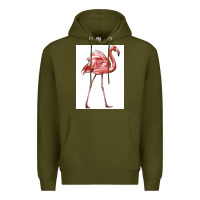 Army Green Pink Flamingo Premium Hoodie - LillyAllenDesigns