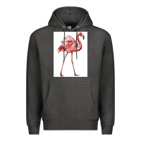 Charcoal Heather Pink Flamingo Premium Hoodie - LillyAllenDesigns