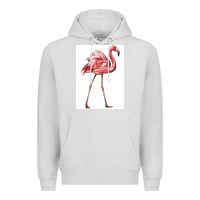 Dove Grey Pink Flamingo Premium Hoodie - LillyAllenDesigns