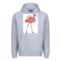 Heather Grey Pink Flamingo Premium Hoodie - LillyAllenDesigns