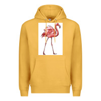 Mustard Pink Flamingo Premium Hoodie - LillyAllenDesigns