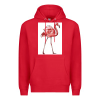 Red Pink Flamingo Premium Hoodie - LillyAllenDesigns