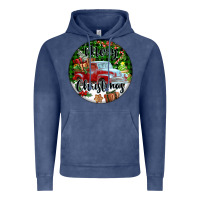Vintage Denim Merry Christmas Truck Vintage Hoodie - FaDigitalArtStudio