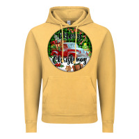 Vintage Mustard Merry Christmas Truck Vintage Hoodie - FaDigitalArtStudio