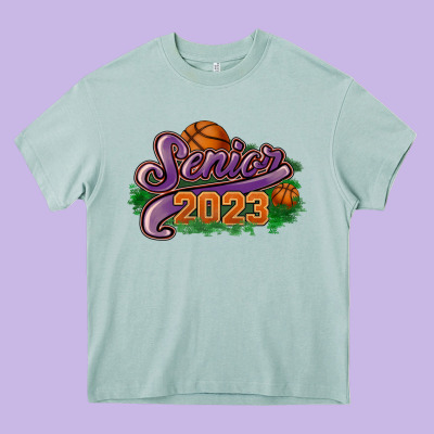 Senior 2023 Basketball Heavy Core Tee Designed By Howdyjamesfarm