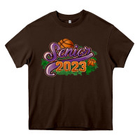 Chocolate Brown Senior 2023 basketball Heavy Core Tee - HowdyJamesFarm