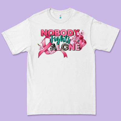 Nobody Fights Alone Cancer Awareness Premium Tee Designed By Cowgirlartshop