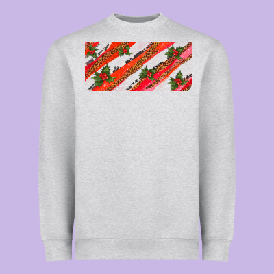 Leopar And Cowhide With Mistletoe Heavyweight Sweatshirt Designed By Adodesignshop