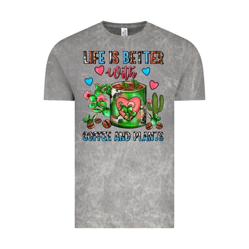 Life Is Better With Coffee And Plants Cactus Coffe Vintage Tee by FaDigitalArtStudio | Teevron