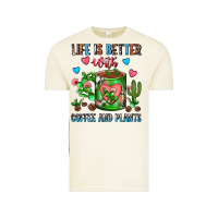 Vintage Arctic Life Is Better With Coffee And Plants Cactus Coffe Vintage Tee - FaDigitalArtStudio