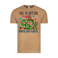 Vintage Camel Life Is Better With Coffee And Plants Cactus Coffe Vintage Tee - FaDigitalArtStudio