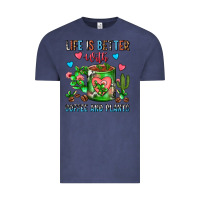 Vintage Denim Life Is Better With Coffee And Plants Cactus Coffe Vintage Tee - FaDigitalArtStudio