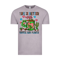 Vintage Zinc Life Is Better With Coffee And Plants Cactus Coffe Vintage Tee - FaDigitalArtStudio