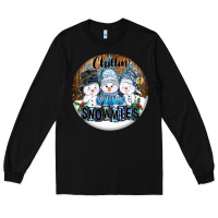 Black Chillin With My Snowmies Long Sleeve Tee - FaDigitalArtStudio