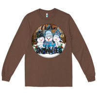 Chestnut Chillin With My Snowmies Long Sleeve Tee - FaDigitalArtStudio