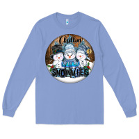 Colony Blue Chillin With My Snowmies Long Sleeve Tee - FaDigitalArtStudio