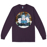 Plum Chillin With My Snowmies Long Sleeve Tee - FaDigitalArtStudio