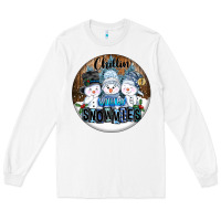 White Chillin With My Snowmies Long Sleeve Tee - FaDigitalArtStudio