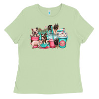 Matcha pig coffee cups Ladies Tee - OliviaCreatesArt