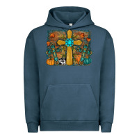 Pigment Midnight Navy Fall Gemstone Cross Urban Hoodie - RanaPortraitStore